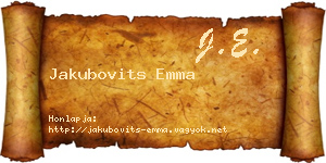 Jakubovits Emma névjegykártya